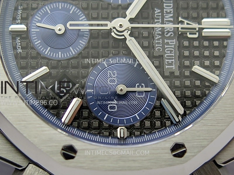 Royal Oak Chrono 26331ST SS IPF 1:1 Best Edition Black Dial Blue subdial on SS Bracelet A7750