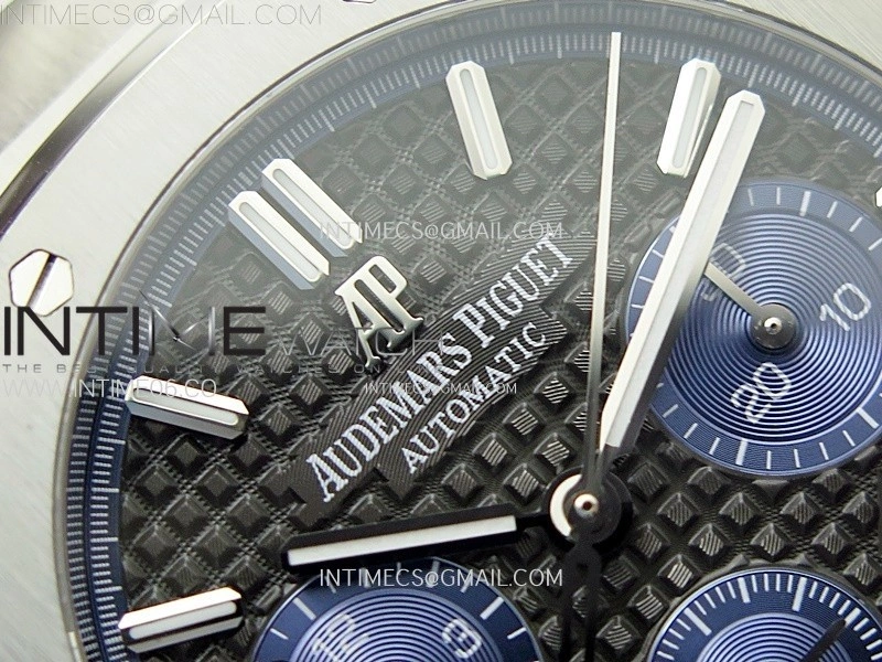 Royal Oak Chrono 26331ST SS IPF 1:1 Best Edition Black Dial Blue subdial on SS Bracelet A7750