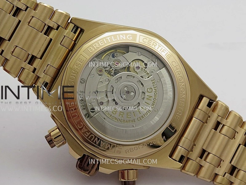 Chronomat B01 44mm RG TF 1:1 Best Edition Brown Dial On RG Bracelet A7750 To Cal.01