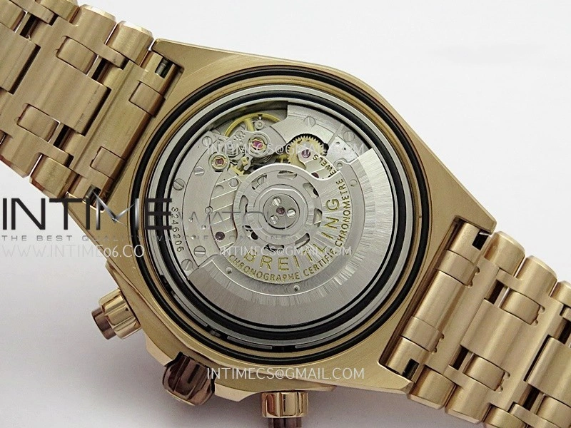 Chronomat B01 44mm RG TF 1:1 Best Edition Brown Dial On RG Bracelet A7750 To Cal.01