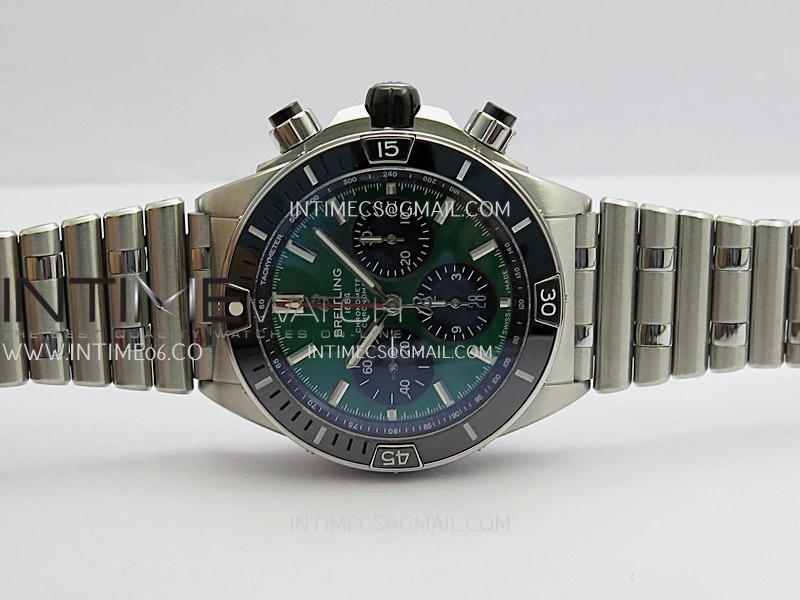 Chronomat B01 44mm SS TF 1:1 Best Edition Green Dial On SS Bracelet A7750 To Cal.01