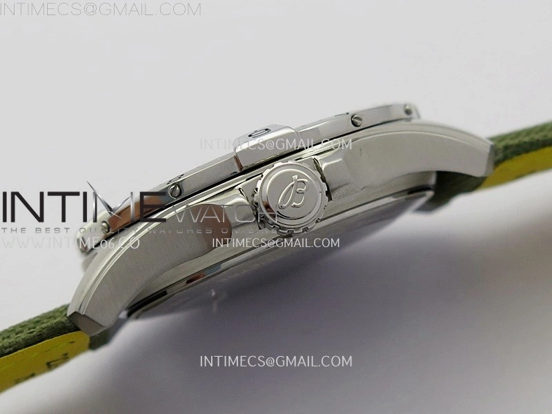 Avenger Chronometer 42mm GMT SS BLSF 1:1 Best Version Green Dial On Green Nylon Strap A2836