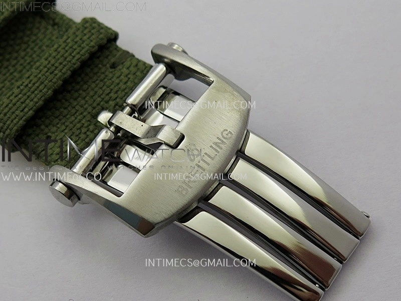 Avenger Chronometer 42mm GMT SS BLSF 1:1 Best Version Green Dial On Green Nylon Strap A2836