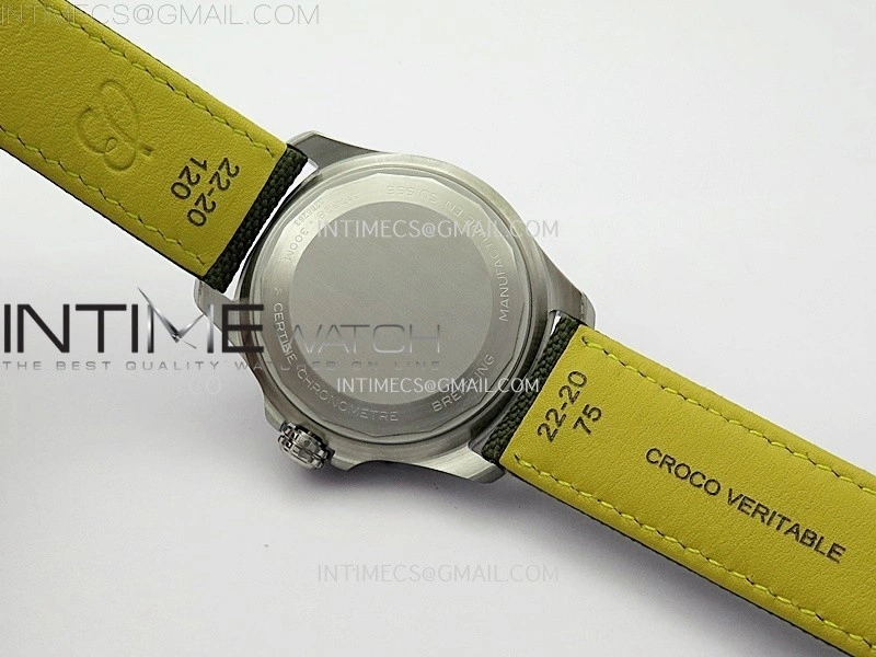 Avenger Chronometer 42mm GMT SS BLSF 1:1 Best Version Green Dial On Green Nylon Strap A2836