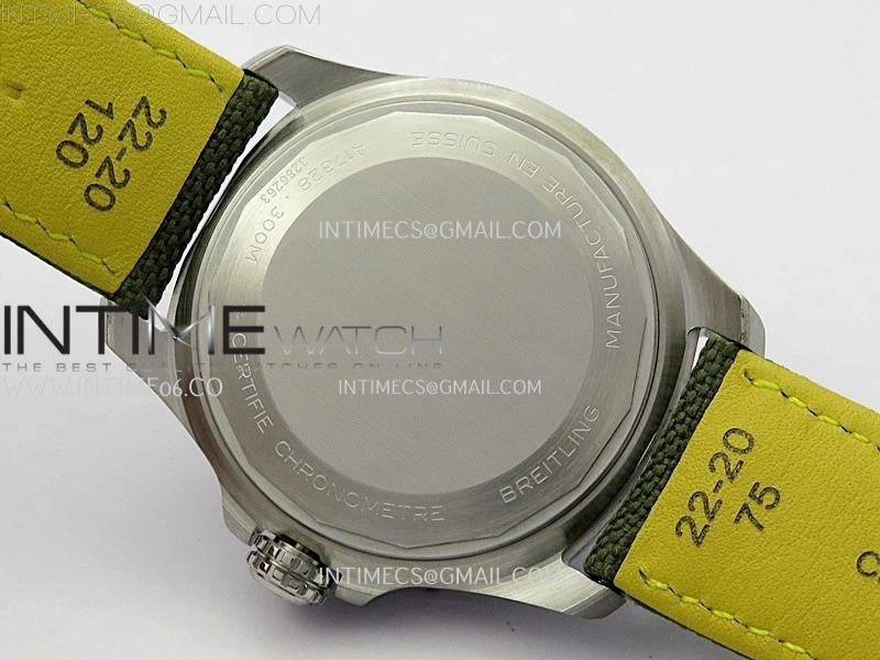 Avenger Chronometer 42mm GMT SS BLSF 1:1 Best Version Green Dial On Green Nylon Strap A2836