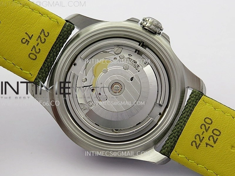 Avenger Chronometer 42mm GMT SS BLSF 1:1 Best Version Green Dial On Green Nylon Strap A2836