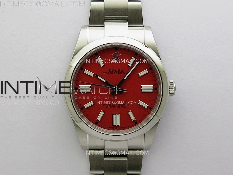 Oyster Perpetual 41mm 124300 904L VSF 1:1 Best Edition Red Dial on 904L SS Bracelet VS3230