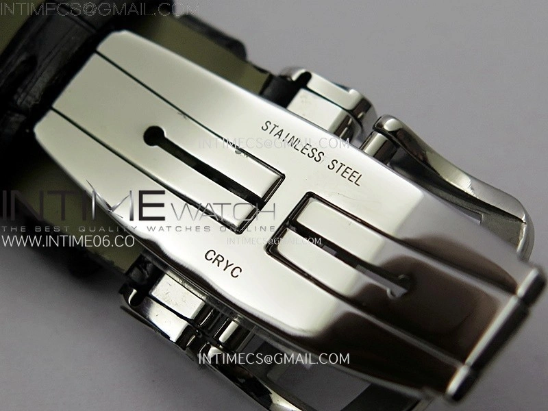 Master Ultra Thin Perpetual Calendar SS J Factory Best Edition Gray Dial on Black Leather Strap A868