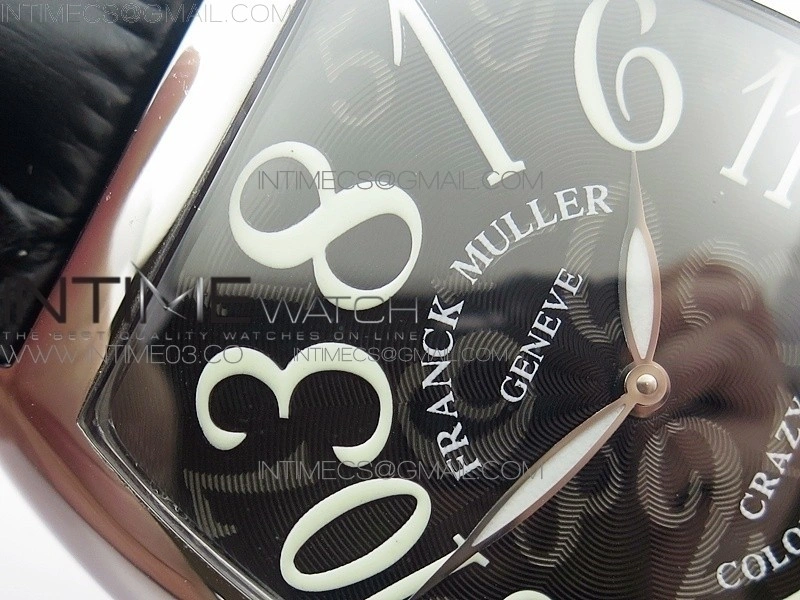 Crazy Hours Real Jumping Hour SS ABF Black Dial White Markers on Black Leather Strap A23J