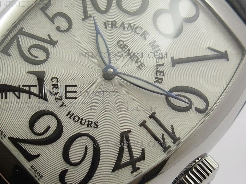 Crazy Hours Real Jumping Hour SS ABF White Dial Black Markers on Black Leather Strap A23J