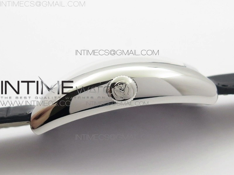 Crazy Hours Real Jumping Hour SS ABF White Dial Black Markers on Black Leather Strap A23J