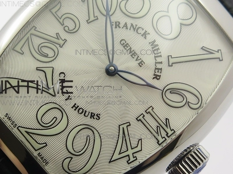 Crazy Hours Real Jumping Hour SS ABF White Dial White Markers on Black Leather Strap A23J
