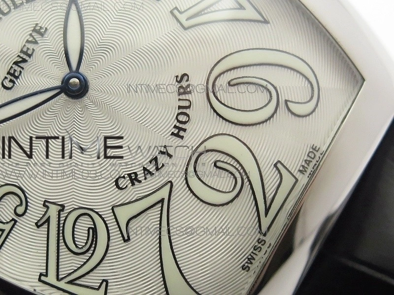 Crazy Hours Real Jumping Hour SS ABF White Dial White Markers on Black Leather Strap A23J