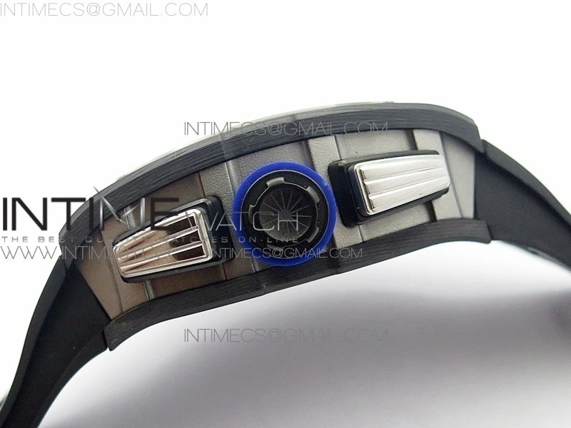 RM011 SS Felipe Massa 10th Anniversary KVF 1:1 Best Edition Crystal Skeleton Dial Blue on Black Rubber Strap A7750