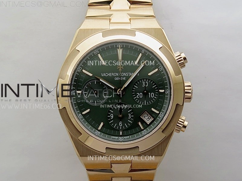 Overseas 4520V RG 8F Best Edition Green Dial On RG Bracelet A7750 Modified to A5200