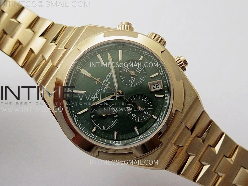 Overseas 4520V RG 8F Best Edition Green Dial On RG Bracelet A7750 Modified to A5200