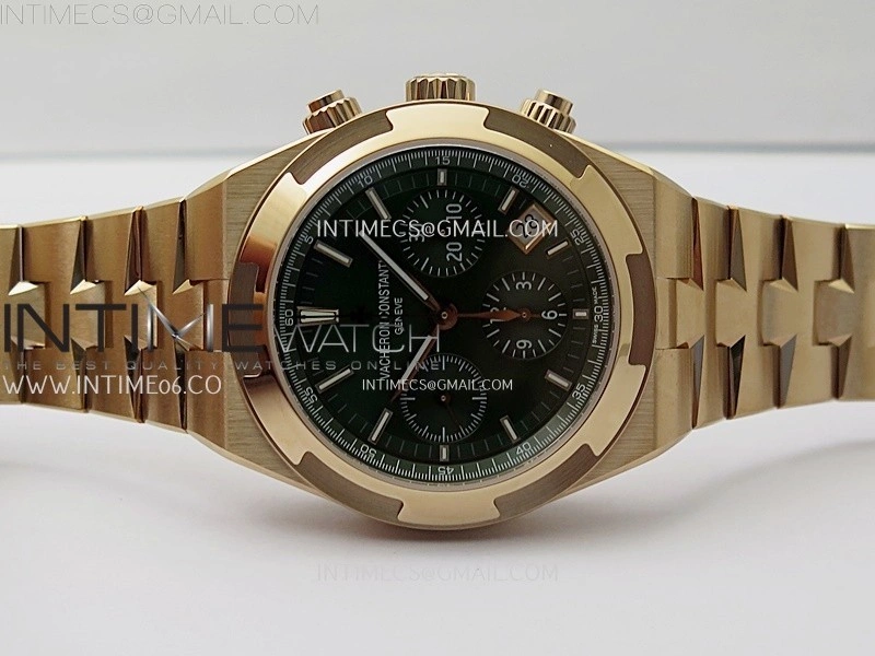 Overseas 4520V RG 8F Best Edition Green Dial On RG Bracelet A7750 Modified to A5200