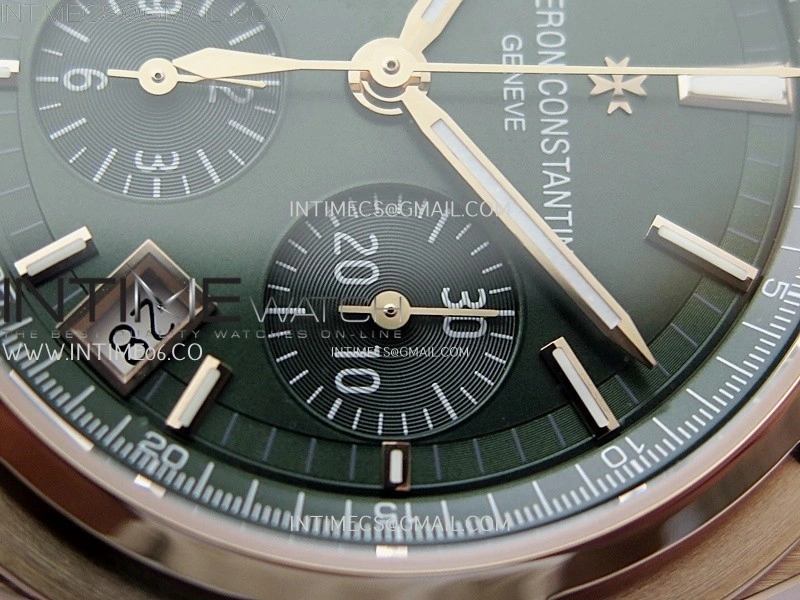 Overseas 4520V RG 8F Best Edition Green Dial On RG Bracelet A7750 Modified to A5200