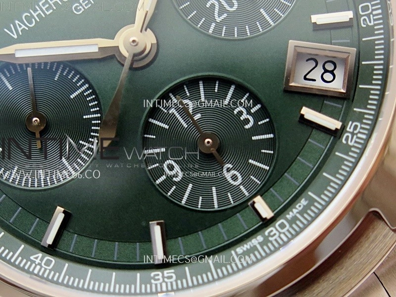 Overseas 4520V RG 8F Best Edition Green Dial On RG Bracelet A7750 Modified to A5200