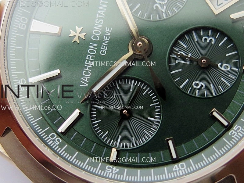 Overseas 4520V RG 8F Best Edition Green Dial On RG Bracelet A7750 Modified to A5200