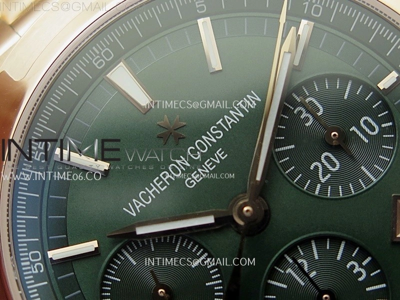 Overseas 4520V RG 8F Best Edition Green Dial On RG Bracelet A7750 Modified to A5200