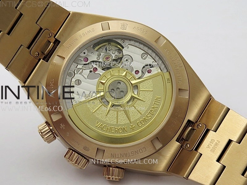 Overseas 4520V RG 8F Best Edition Green Dial On RG Bracelet A7750 Modified to A5200