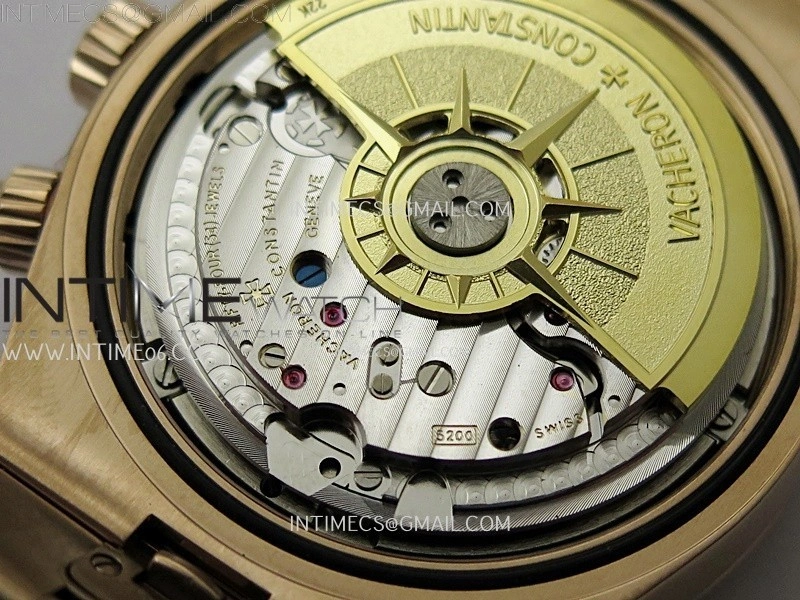 Overseas 4520V RG 8F Best Edition Green Dial On RG Bracelet A7750 Modified to A5200