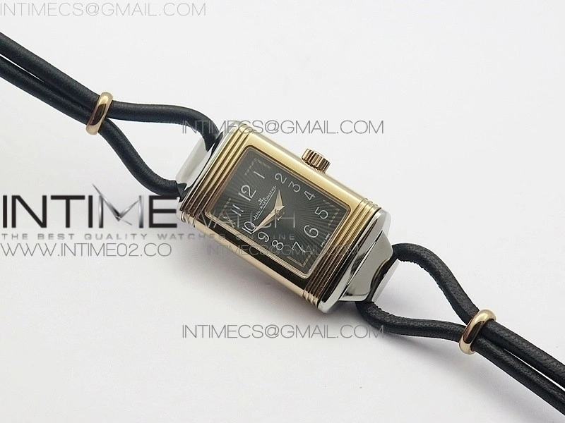 Reverso Ultra Thin Duoface RG SWF Gray Dial on Line Black Leather Strap Ronda Quartz