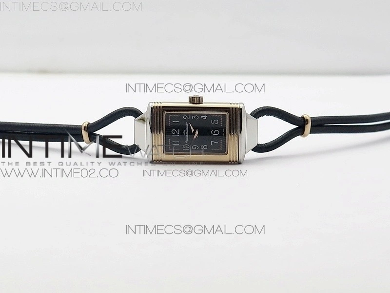 Reverso Ultra Thin Duoface RG SWF Gray Dial on Line Black Leather Strap Ronda Quartz