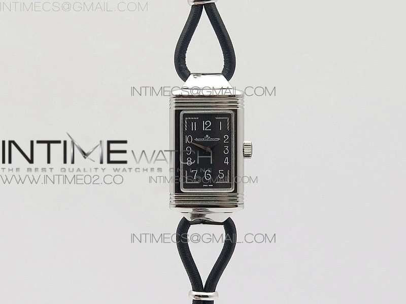 Reverso Ultra Thin Duoface SS SWF Gray Dial on Line Black Leather Strap Ronda Quartz