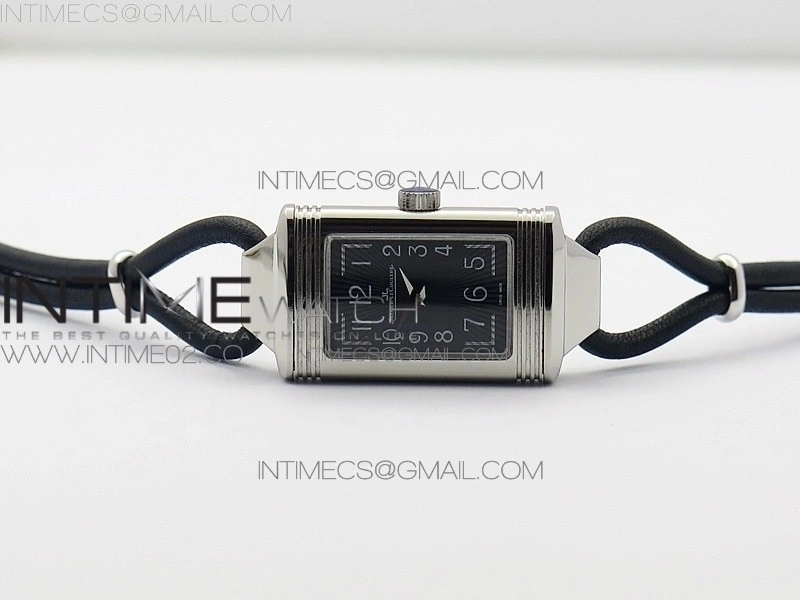 Reverso Ultra Thin Duoface SS SWF Gray Dial on Line Black Leather Strap Ronda Quartz
