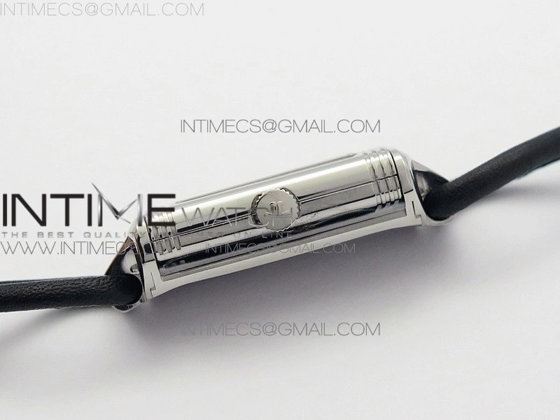 Reverso Ultra Thin Duoface SS SWF Gray Dial on Line Black Leather Strap Ronda Quartz