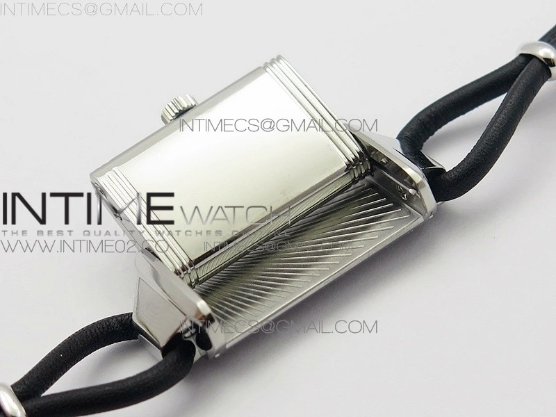 Reverso Ultra Thin Duoface SS SWF Gray Dial on Line Black Leather Strap Ronda Quartz