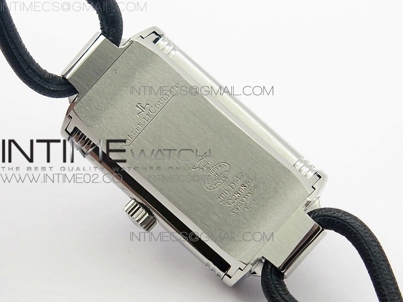 Reverso Ultra Thin Duoface SS SWF Gray Dial on Line Black Leather Strap Ronda Quartz
