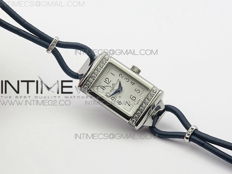 Reverso Ultra Thin Duoface SS SWF White Dial on Line Blue Leather Strap Ronda Quartz
