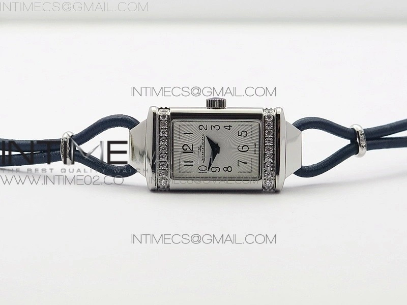 Reverso Ultra Thin Duoface SS SWF White Dial on Line Blue Leather Strap Ronda Quartz