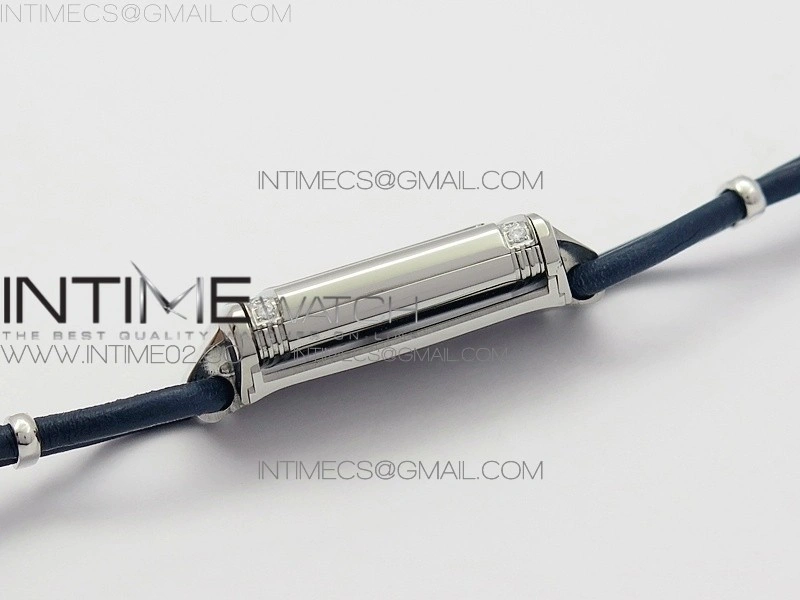 Reverso Ultra Thin Duoface SS SWF White Dial on Line Blue Leather Strap Ronda Quartz