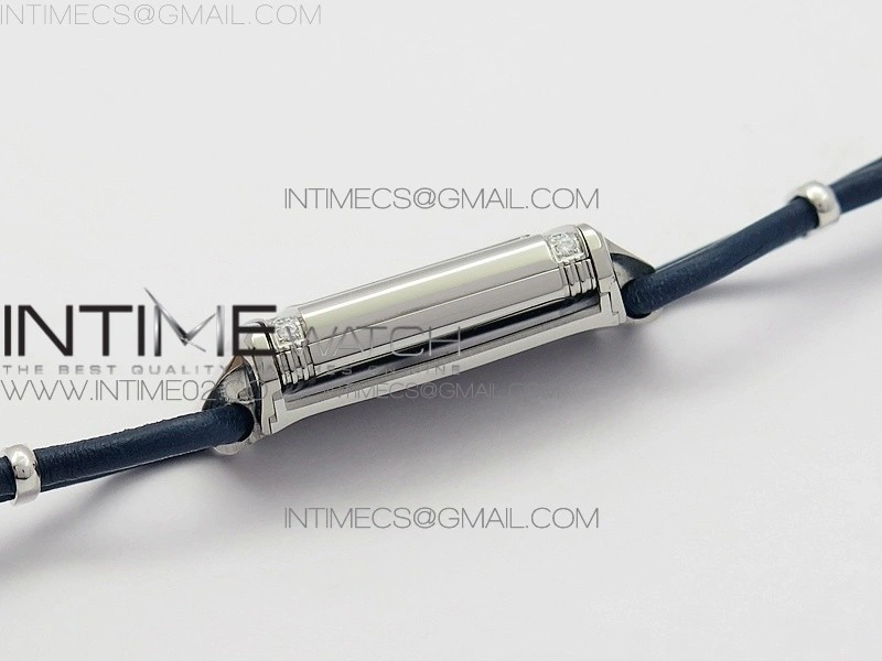 Reverso Ultra Thin Duoface SS SWF White Dial on Line Blue Leather Strap Ronda Quartz