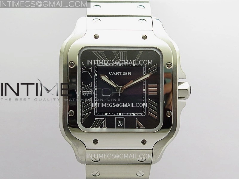 Santos de Cartier 40mm SS GF 1:1 Best Edition Blue Dial On SS SmartLinks Bracelet MIYOTA 9015