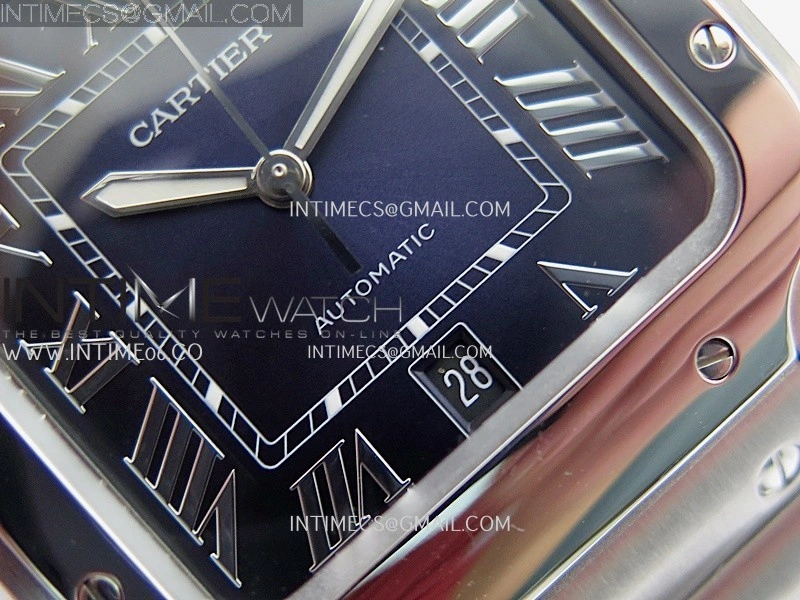 Santos de Cartier 40mm SS GF 1:1 Best Edition Blue Dial On SS SmartLinks Bracelet MIYOTA 9015
