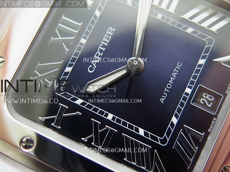 Santos de Cartier 40mm SS GF 1:1 Best Edition Blue Dial On SS SmartLinks Bracelet MIYOTA 9015