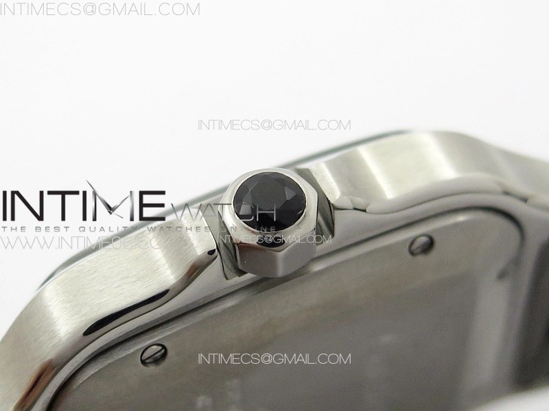 Santos de Cartier 40mm SS DLC GF 1:1 Best Edition Black Dial on Black Rubber Strap MIYOTA 9015