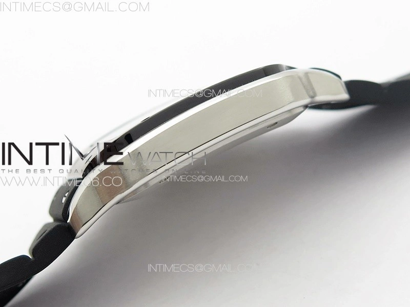 Santos de Cartier 40mm SS DLC GF 1:1 Best Edition Black Dial on Black Rubber Strap MIYOTA 9015