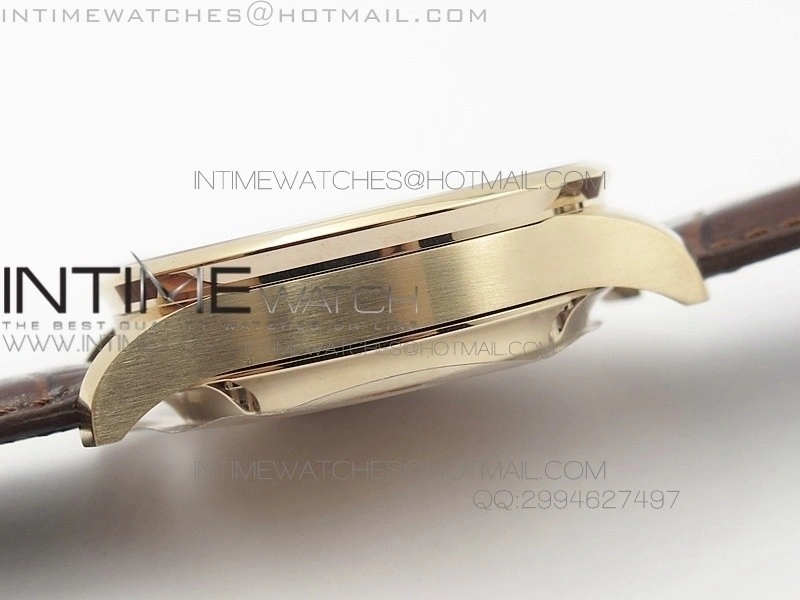Portuguese IWC371415 ZF 1:1 Best Edition RG Black dial on Brown Leather Strap A7750