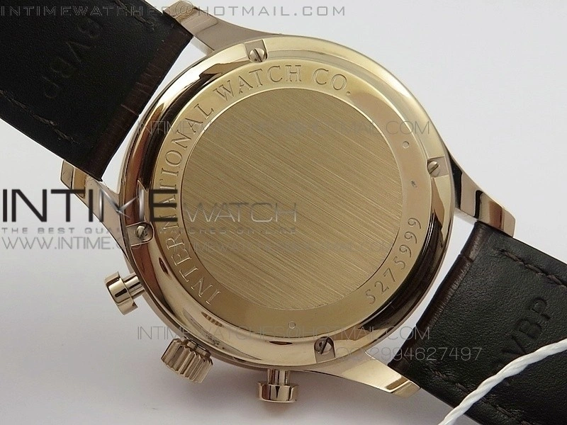 Portuguese IWC371415 ZF 1:1 Best Edition RG Black dial on Brown Leather Strap A7750
