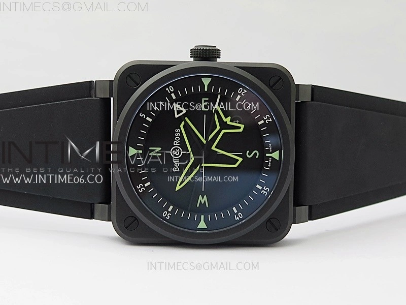 Instruments BR03A-CPS-CE Ceramic M+F 1:1 Best Edition Black Dial On Rubber Strap A2892
