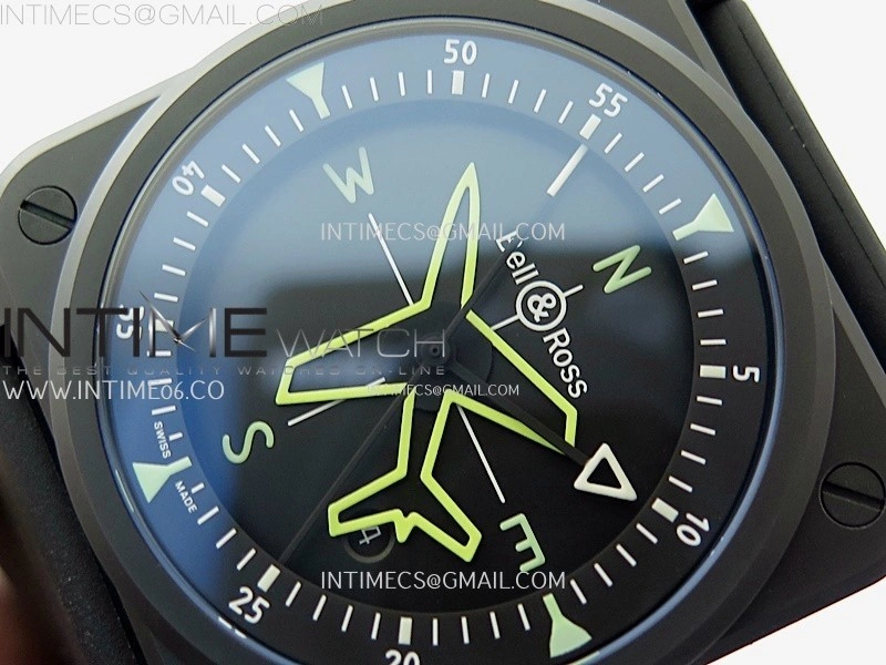 Instruments BR03A-CPS-CE Ceramic M+F 1:1 Best Edition Black Dial On Rubber Strap A2892