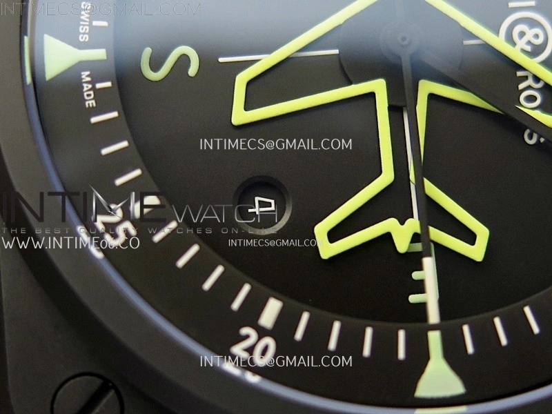 Instruments BR03A-CPS-CE Ceramic M+F 1:1 Best Edition Black Dial On Rubber Strap A2892