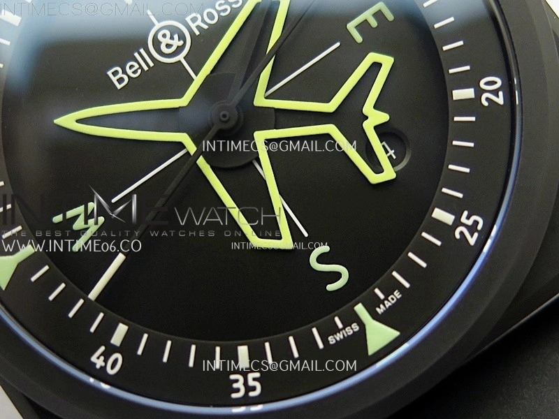 Instruments BR03A-CPS-CE Ceramic M+F 1:1 Best Edition Black Dial On Rubber Strap A2892