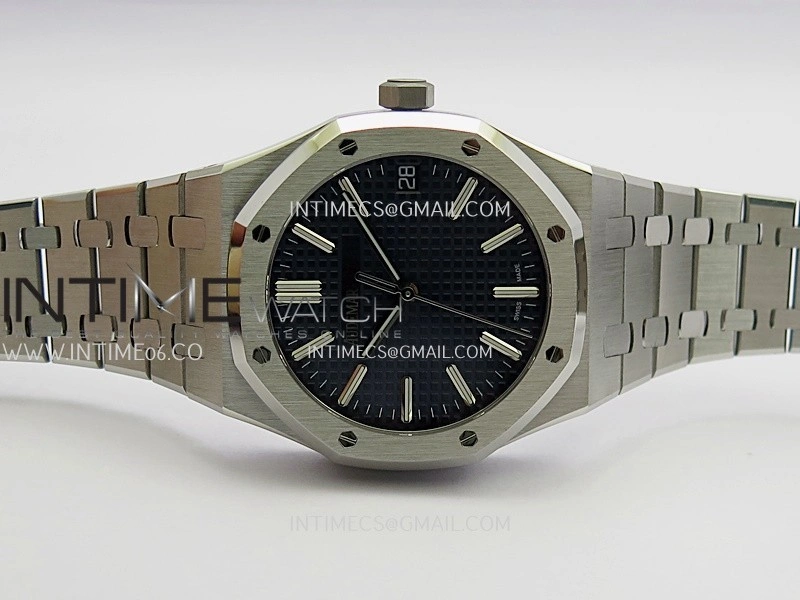 Royal Oak 41mm 15510 Free Sprung SS APSF 1:1 Best Edition Blue Textured Dial On SS Bracelet Super Clone A4302
